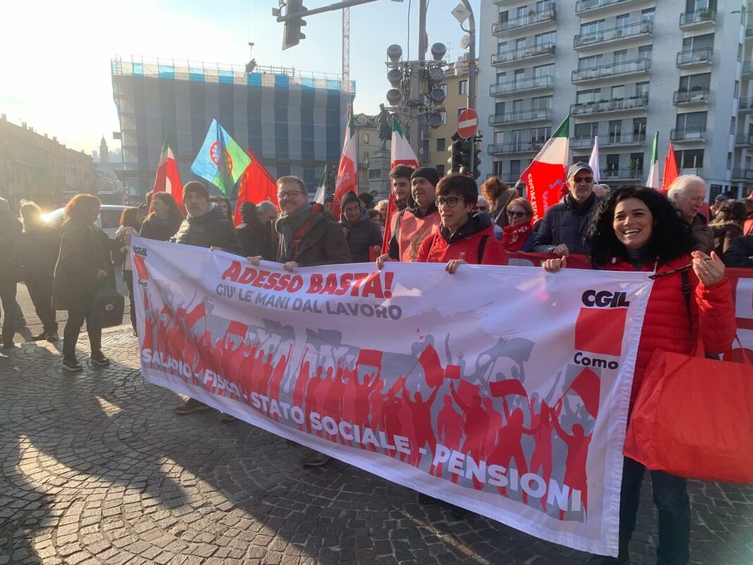 Cgil Como sciopero generale 29 novembre