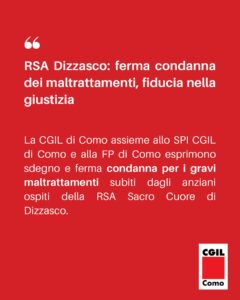 cgil dizzasco rsa comunicato stampa arresti como news notizie a como