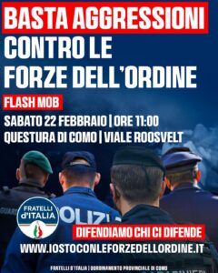 fratelli d'italia como flash mob solidarietà forze dell'ordine como news notizie a como